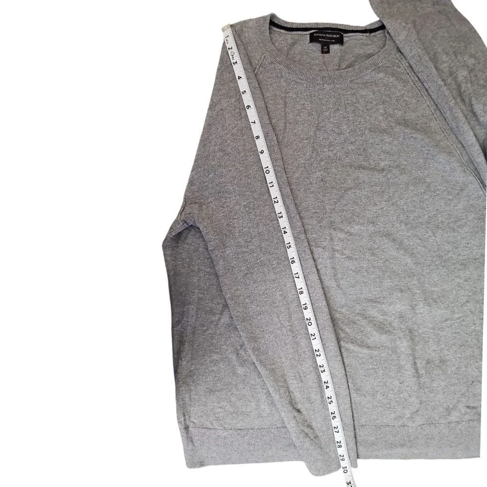 Banana Republic XL Cotton Silk Cashmere Blend Gray‎ Crew Neck Luxury Sweater XL